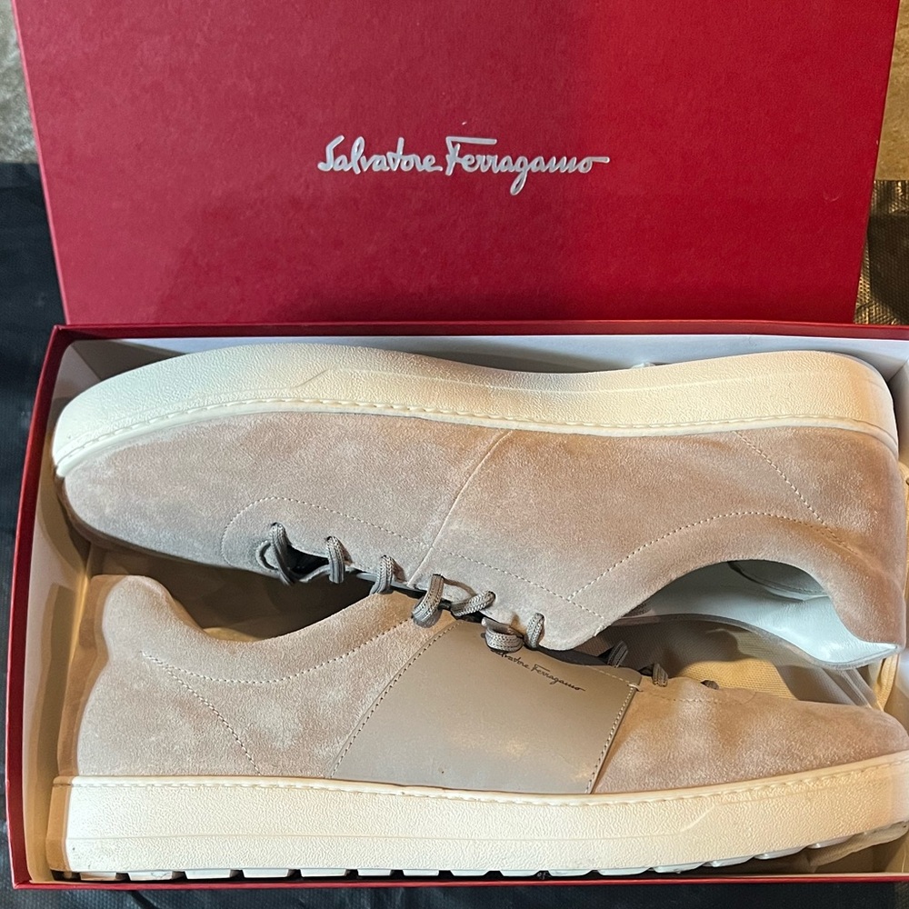 Salvatore Ferragamo Men's Grey Sneakers SZ 15